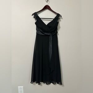 Evan Picone Chiffon Black Evening Dress